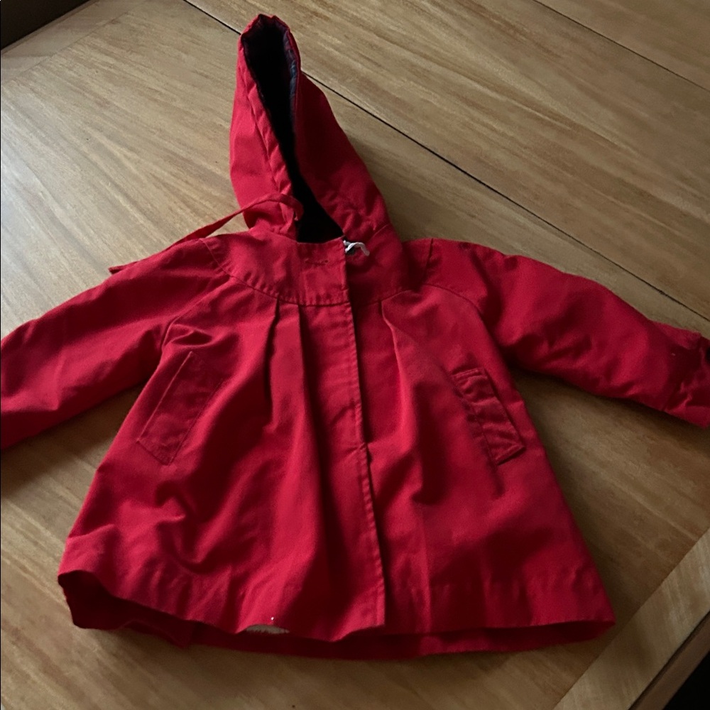 1990s vintage London Fog Kids Red Raincoat with Hood
